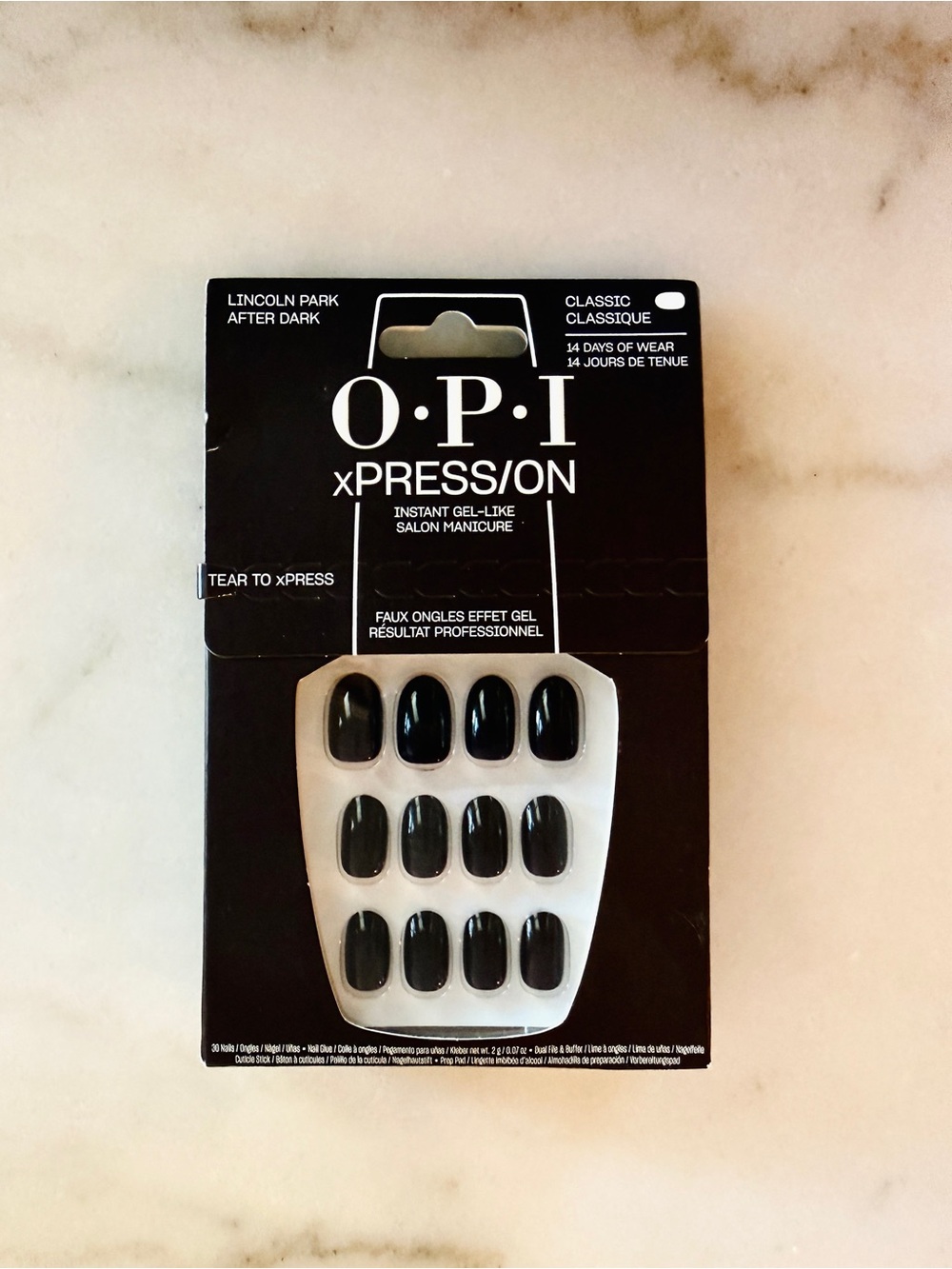 OPI Press-On Nails in Lincoln Park After Dark Black